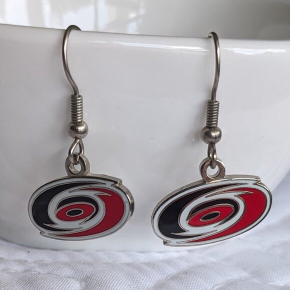 Carolina Hurricanes Jewelry - NHL Carolina Hurricane's Hockey Team Logo Earrings  LIKE NEW!